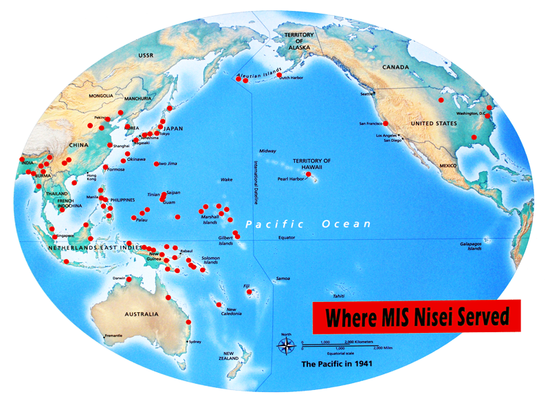 Map of the Pacific basin indicating where MIS served.